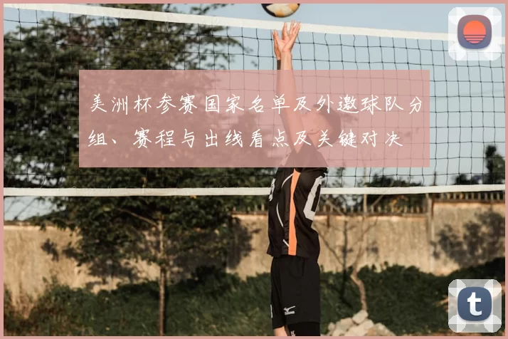 美洲杯参赛国家名单及外邀球队分组、赛程与出线看点及关键对决