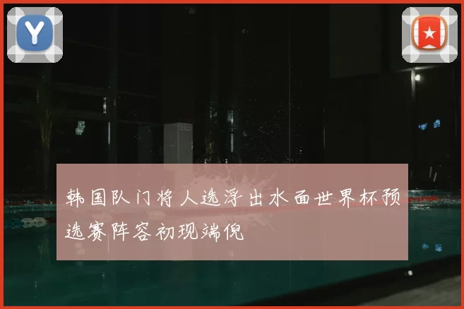 韩国队门将人选浮出水面世界杯预选赛阵容初现端倪